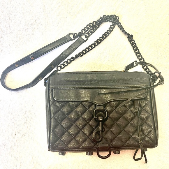 😍🌻 Rebecca Minkoff Quilted Black Crossbody Bag - Picture 1 of 9